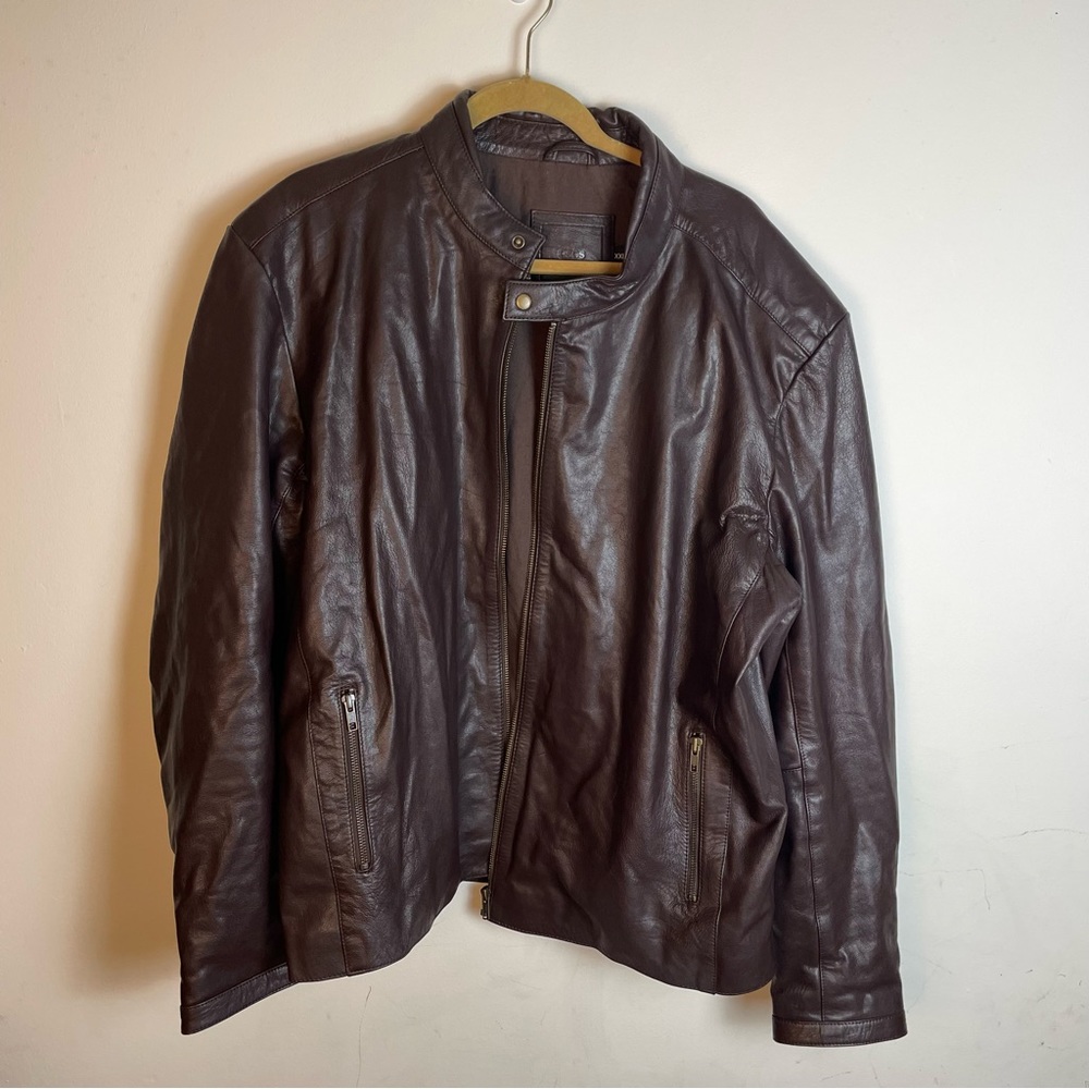 ASOS Real Leather Chocolate Brown Jacket Size XXL